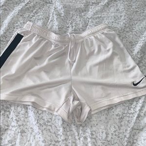 White & black nike shorts